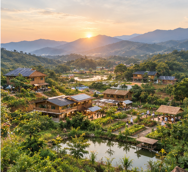 Cánh đồng làng thảnh thơi