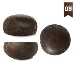 Chén gáo dừa chạm khắc họa tiết thủ công tinh xảo mẫu số 05 dùng trang trí và đựng thực phẩm.